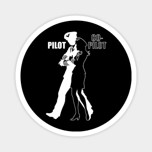 Male Pilot and Co-Pilot (white on dark) Magnet